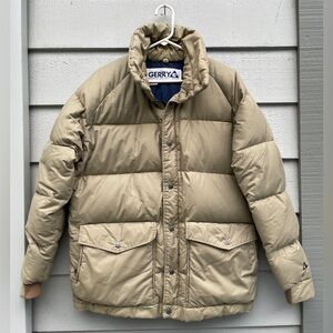GERRY Vintage Puffer, Down Parka Jacket, Men’s Size Large, Tan